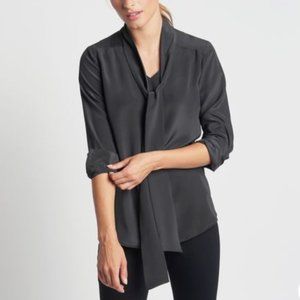 Of Mercer Chrystie Tie Neck Top in Black, Size M (NWT)